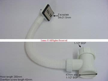 Malay Armitage Sink Waste c/w Rectangular Overflow M54600 - Bespoke Part DSSW