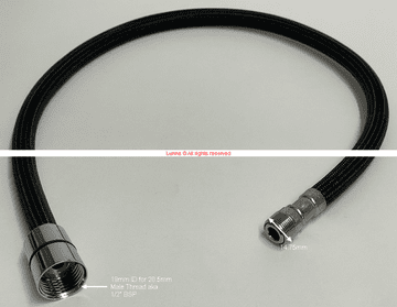 Malay Black M15 Sink Mixer Pull Out Replacement Hose 615mm C106   - Bespoke Part