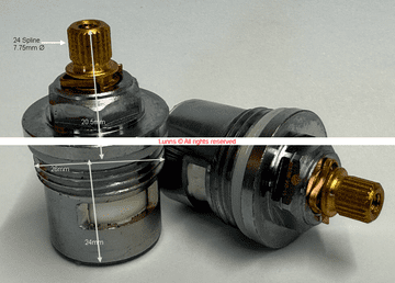 Malta 2024 3/4" Silver Bath Ceramic Disc Cartridges Pair T24-124R - Bespoke Part