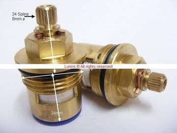 Malta Short 24 Spline NST Bath Ceramic Disc Deep Cartridge Pair T24-34C