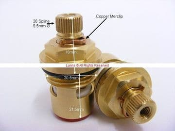 Marshall Mk2 Mer Copper Clip Model Ceramic Disc Cartridge Valves 36 Spline TM15 (Pair)
