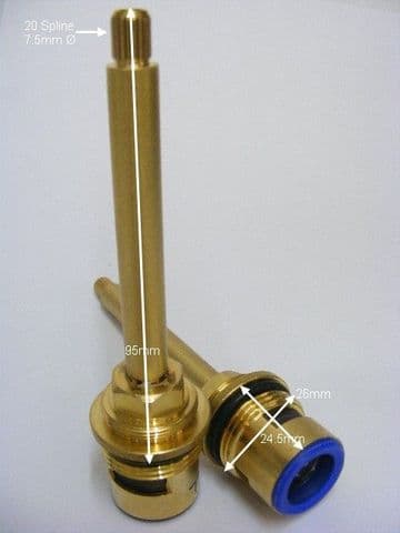 Maximilian Mk3 3/4" Tall Boy Disc On/Off Flow Cartridge IB2695 Clockwise Close T20-14 - Bespoke Part