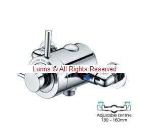 Messina Modern Thermostatic Shower Valve 15mm Adjustable Inlets 130-160mm