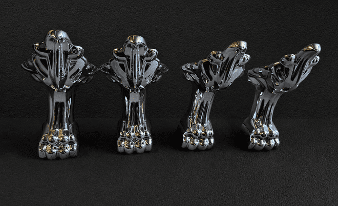 Metal Lion Feet for Roll Top Reel CH Bath Chrome Set of 4 - Bespoke Part