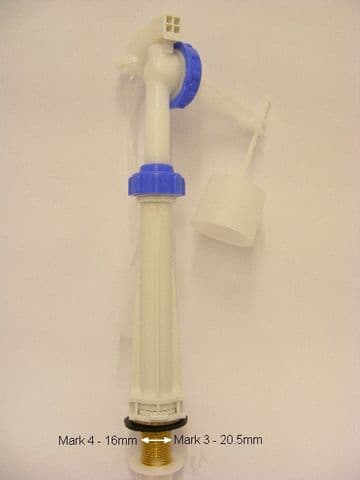 Michelangelo 956 Mark 3&4 aka Wirquin Mk2 Adjustable Brass Tail Bottom Entry Inlet Valve T7