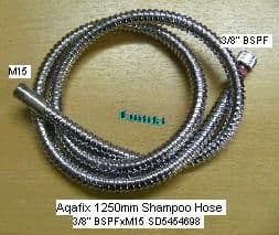 Aqafix 1250mm Shampoo Hose 3/8" BSPFxM15 SD5454698
