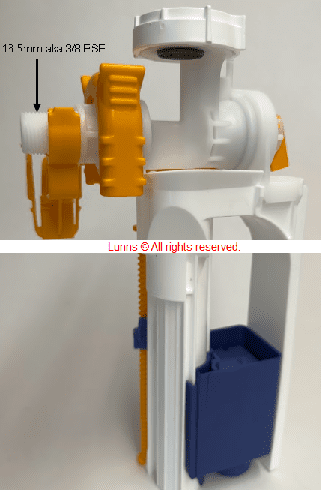Mura Yellow Inlet Valve c/w Clip EDL3-1 - Bespoke Part