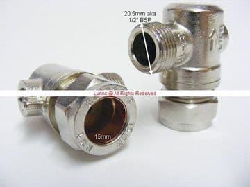 Nelson NW1 Bent Tap Tail Service Valve 15mmx3/8inch Pair