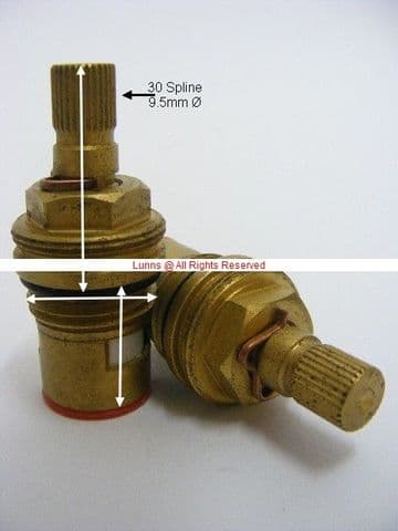 Nicholls & Clarke Cube/Silver Ingot 30 Spline Basin Sink Cartridge Valve (Pair) TM26