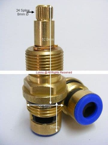 O&M24 Mk2T 1/2in Tall Version Brass Double Threaded Cartridge AL12 - Bespoke Part