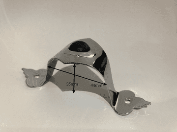 Ornate CHROME Flush Pipe Clip for 35mm Pipe ME54 - Bespoke Part