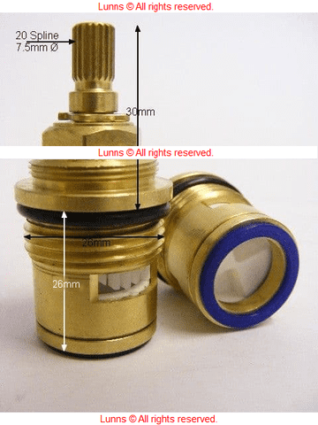 Ottone Meloda 263026 Devario Excel 3/4in Bath Brass Cartridge T20-32 Pair - Bespoke Part