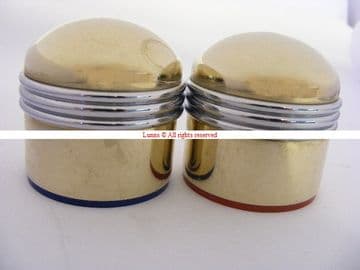 Pegler Celeste Chrome Decor Rings on Gold X Tap Head cw 2 Grey Plastic Adaptors Pair-BESPOKE PART