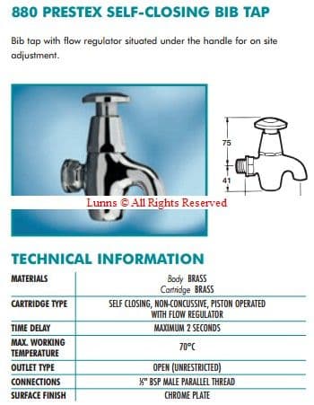 Pegler Prestex 880 Bib Tap - Bespoke Part