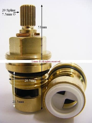 Pemba 2031 Basin/Sink Cartridge Valves Pair T20-56  Bespoke Part
