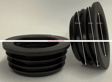 Pluma Euro Internal Tapered 3 Fin Flushpipe Cone Seal 555943.5- Bespoke Part