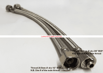 Pluma Inlet Bradied H Hose (for Float Valve) FVL8 - Bespoke Part