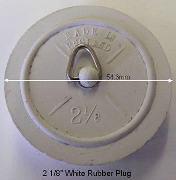 Reel 2-1/8" White Rubber Waste Plug