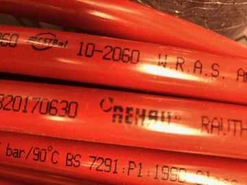 REHAU 16mmx1.5m Red Underfloor Heating Pipe  BS7291 Rautherm - Bespoke Part
