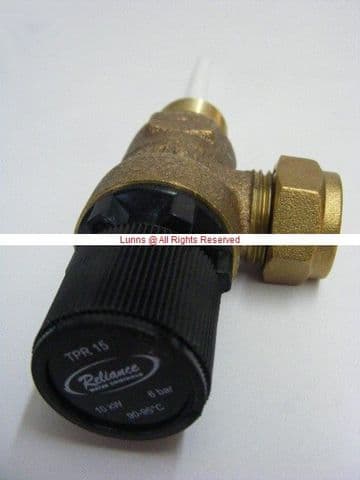 Reliance Water Controls TRP15 DN15 6 Bar 1/2" Temperature & Pressure Relief Valve