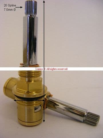 Renaissance81 Ceramic Disc Cartridge Valves Chrome 81.5mm High 20.5mm Dia Pair T20X17