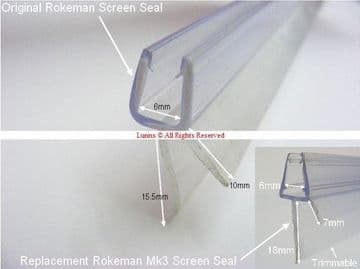 Rokeman Mk3 6mm/5mm 1piece Bath Screen Seal 1m R5454