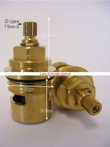 Samson Mod2551 Bath Ceramic Disc Cartridges Pair T20X125MOD - Bespoke Part