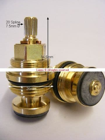 Sanitan20 3/4" FDL 113009004 BS5412 Washer Valves Pair T20-76 (T20-60)