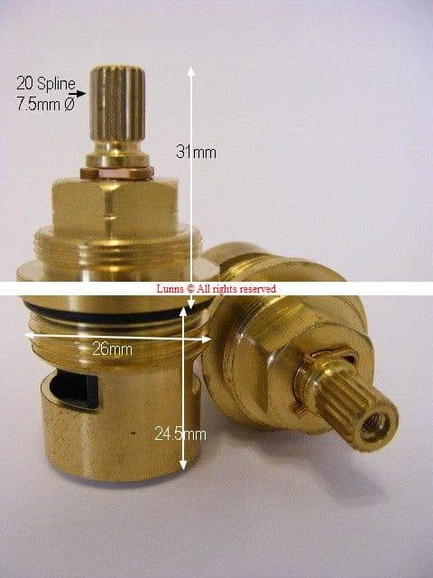 Screwfix Moretti Cubico Bath Cartridge Valve T20X1 Pair