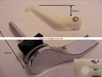 Shires Hex Bar Cistern Lever c/w Offset Link EDM8 - Bespoke Part