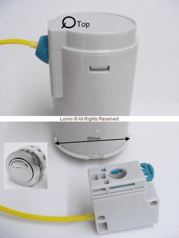 Shires Qtop85S WRAS 300mm Yellow Cable Flush Valve c/w Button A2432 Pluma PR11A - Bespoke Part