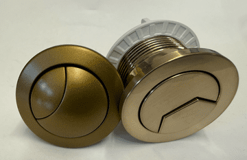 Siamp Brushed Gold 50 Button & Awful Ebay looking Distressed Bronze