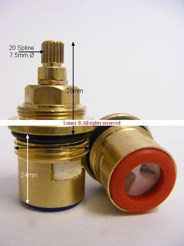 SMR OEM Howdens SM34-20 3/4" Ceramic Disc Cartridges XW54R1511R1523 T20X62