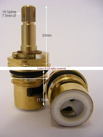 Sottini Cross Handle Basin Mixer 18 Spline Ceramic Disc Cartridge Valve - Pair