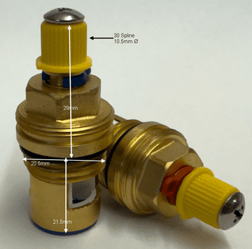 Stean Tag T30 Sink Mixer Cartridges c/w Yellow Head Carrier PAIR - Bespoke Parte