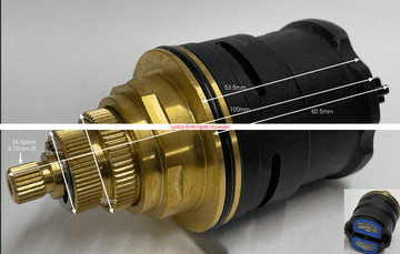 TA Queen Anne Black Nylon DD Thermostatic Cartridge ofc24 - Bespoke Part