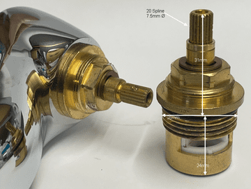 Tapmate Damixa Jupiter LP Bath Mixer 26mm Ceramic Disc Cartridges K-677C T20-500 - Bespoke Part