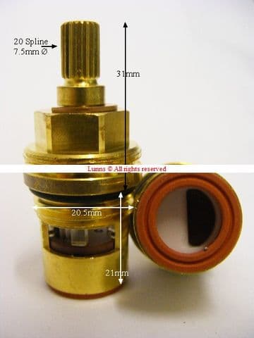 Tapmate French Classic 24000 2031 Half Turn BS5412 Ceramic Disc Cartridge 37527 T20-37