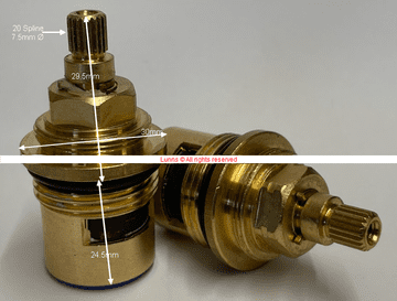 Tapmate Riva Mk2 2629 CD Cartridge for Lever Bath Tap 30mm Flange 13412/13502 T20X64/62 Bespoke Part