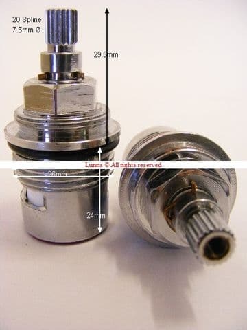 TC Bathrooms 24mm Deep Series 1, 2, 3, 7 & Series 12 Mk2 26-29-53 Bath Cartridges Pair - T20-63A