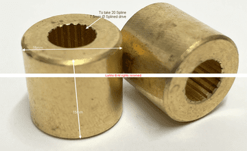 TC FIRE 15x16 20 Spline Brass Head Carriers PAIR HC62 - Bespoke Part