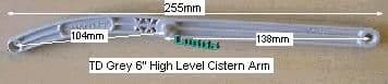 TD Grey 6" High Lever Plastic Cistern Arm EDL1-12