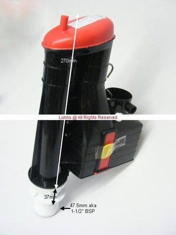 Ticto Red Top High Level Well Bottom Syphon 1-12" 270+35 - Bespoke Part