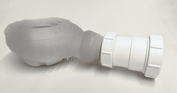 Trap adapter for Villeroy & Boch Tempoplex Shower Trap to 1-1/2" aka 43mm Waste Pipe