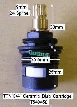 TTN 3/4" Plastic Ceramic Disc Cartridge T548450