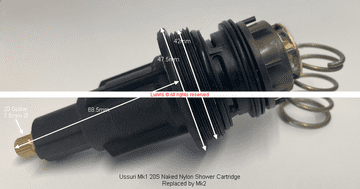 Ussuri Mk2 20S Naked Nylon Shower Cartridge - 20 Spline - Bespoke Part