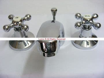 Vern Vic 3H Period Cross Top Basin Mixer Chrome V54