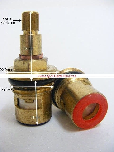 Victorianplumbing Lancaster Bath 32 Spline Cartridge Valves Pair TMX31 - Bespoke Part