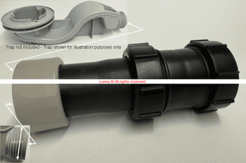 Viega Shower Trap Waste Adaptor 48mm EU Thread to 1-1/2" UK Waste Pipe - Bespoke Part