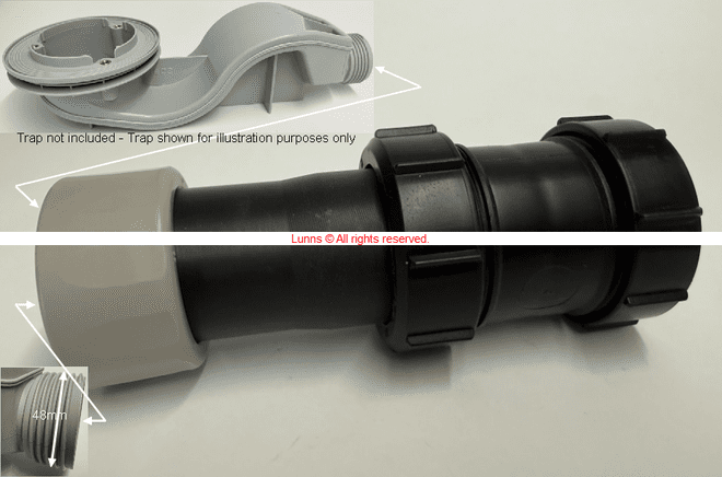 Viega Shower Trap Waste Adaptor 48mm EU Thread to 1-1/2